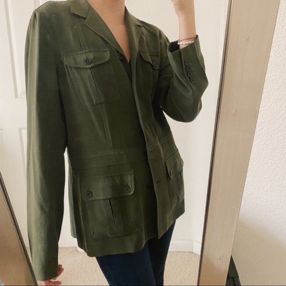 Lauren Ralph Lauren Green Jacket Top M - Picture 4 of 7
